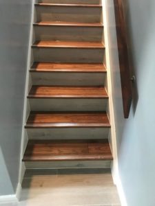 Walnut engineered wood tread QS Impressive IM1854 riser